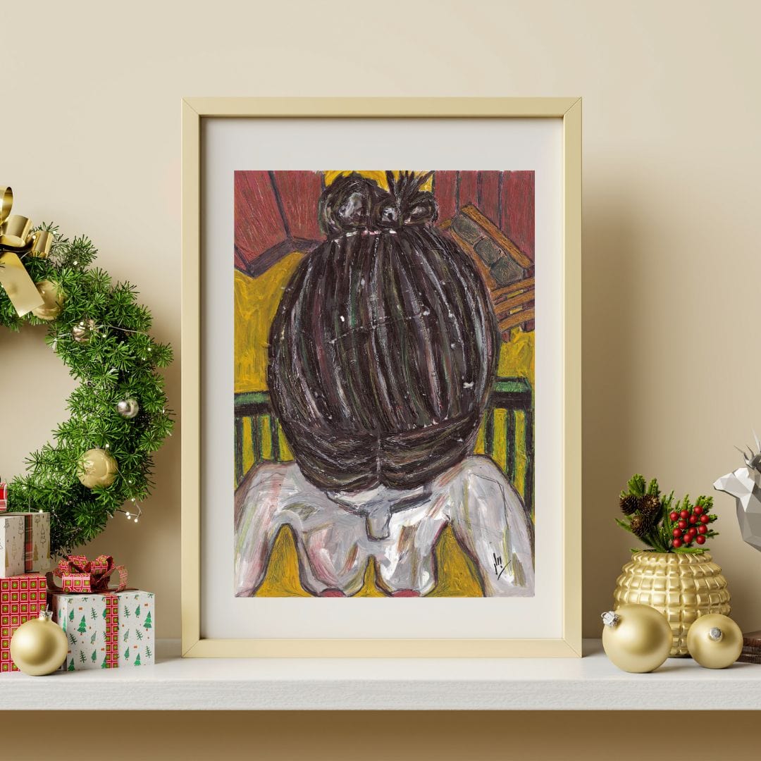 Posters, Prints, & Visual Artwork Girl With Bun Figurative Art: "The Cleaning Lady"