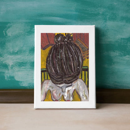 Posters, Prints, & Visual Artwork Girl With Bun Figurative Art: "The Cleaning Lady"