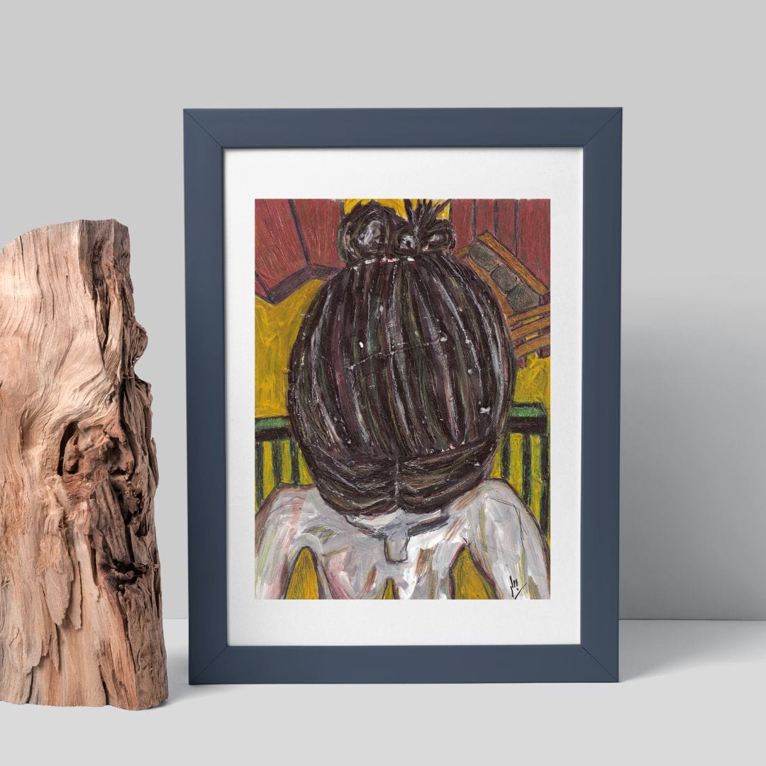 Posters, Prints, & Visual Artwork Girl With Bun Figurative Art: "The Cleaning Lady"