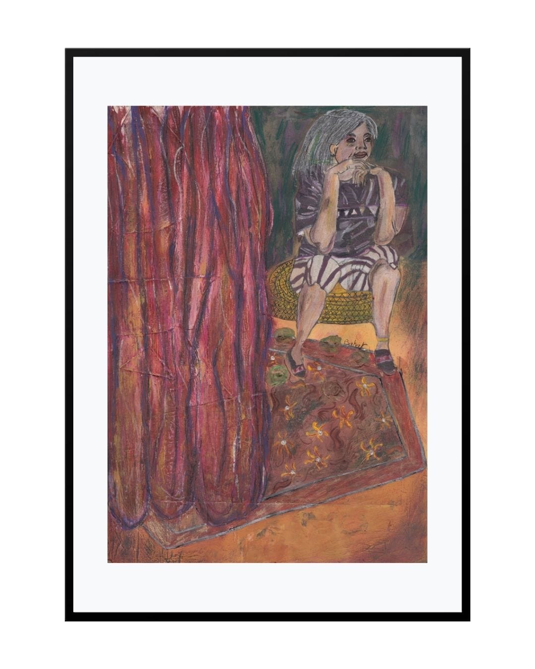 Posters, Prints, & Visual Artwork Girl With Gray Hair Print - Haidi