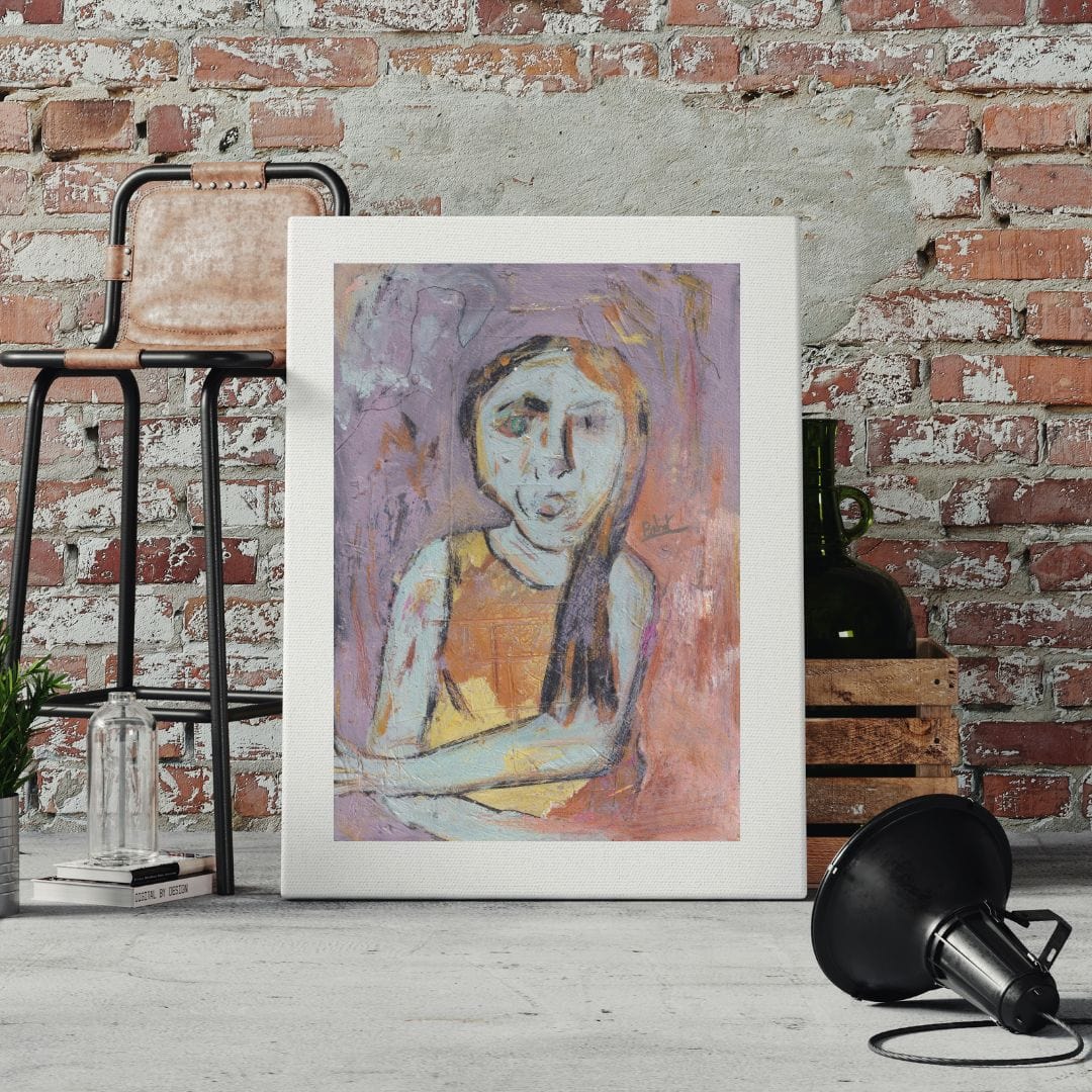 Posters, Prints, & Visual Artwork Girl With Long Hair Expressionist Art: "Botox"