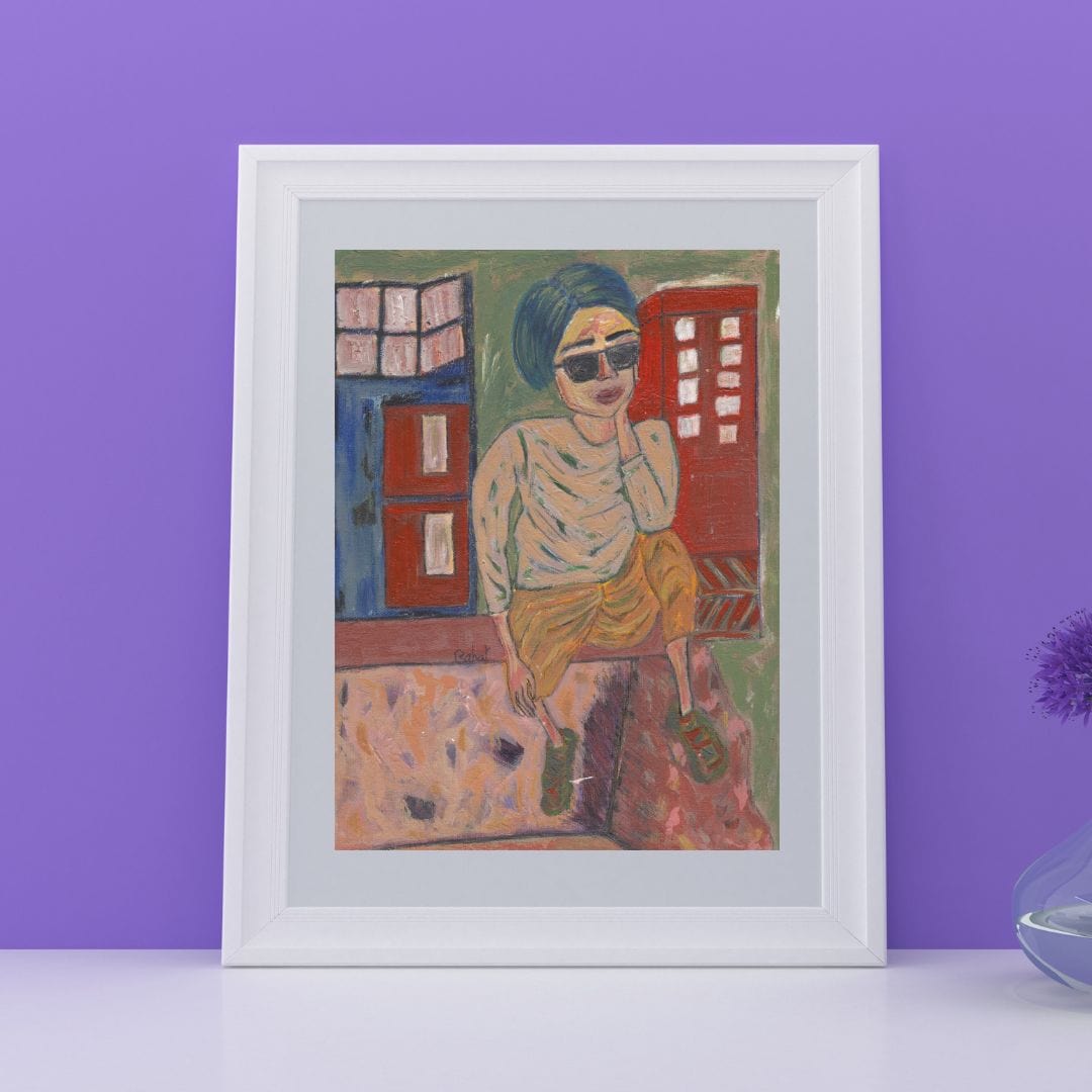 Posters, Prints, & Visual Artwork Girl With Sunglasses Figurative Portrait: "Barbara"