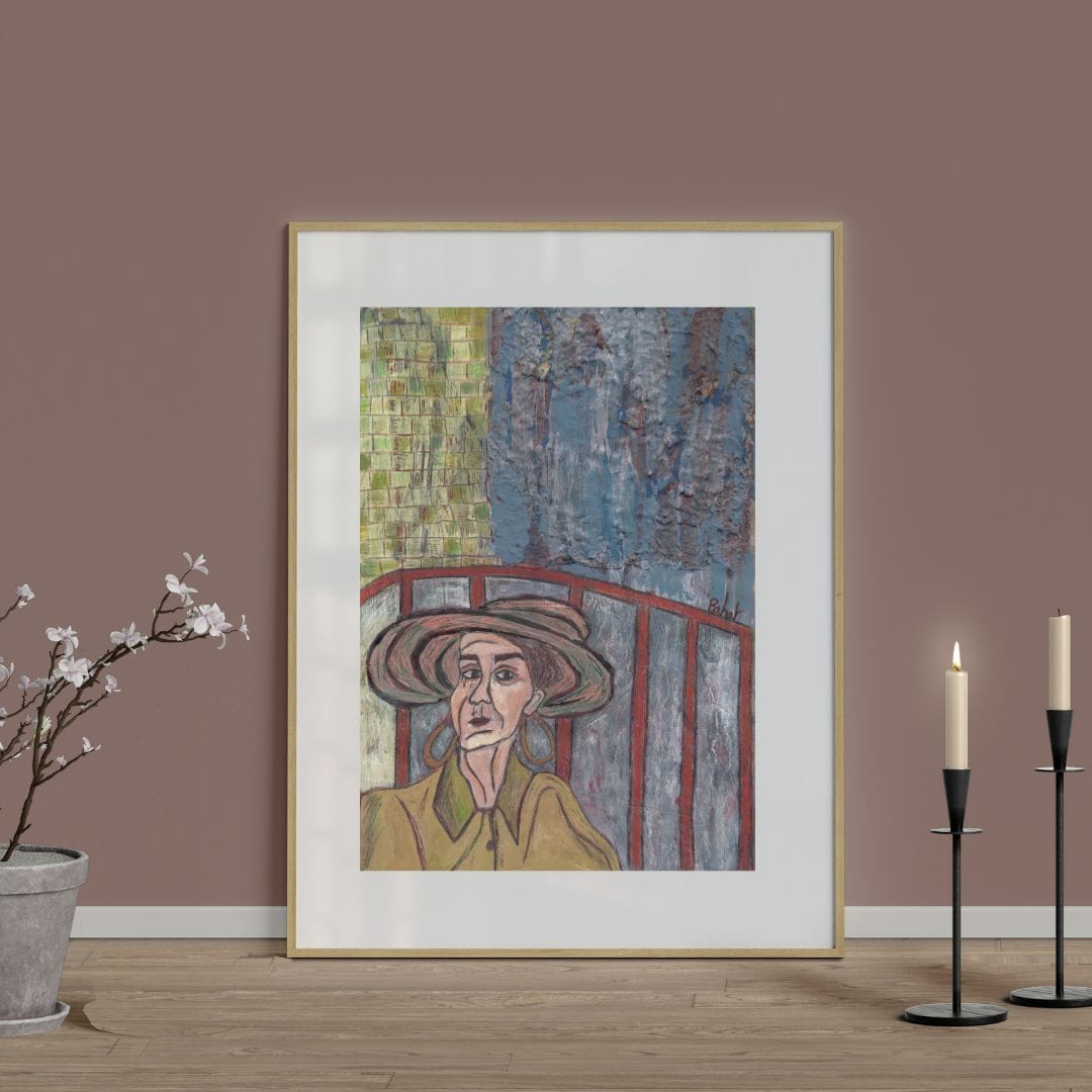 Posters, Prints, & Visual Artwork Girl With Wide-brimmed Hat Portrait: "Aunt Juliet"