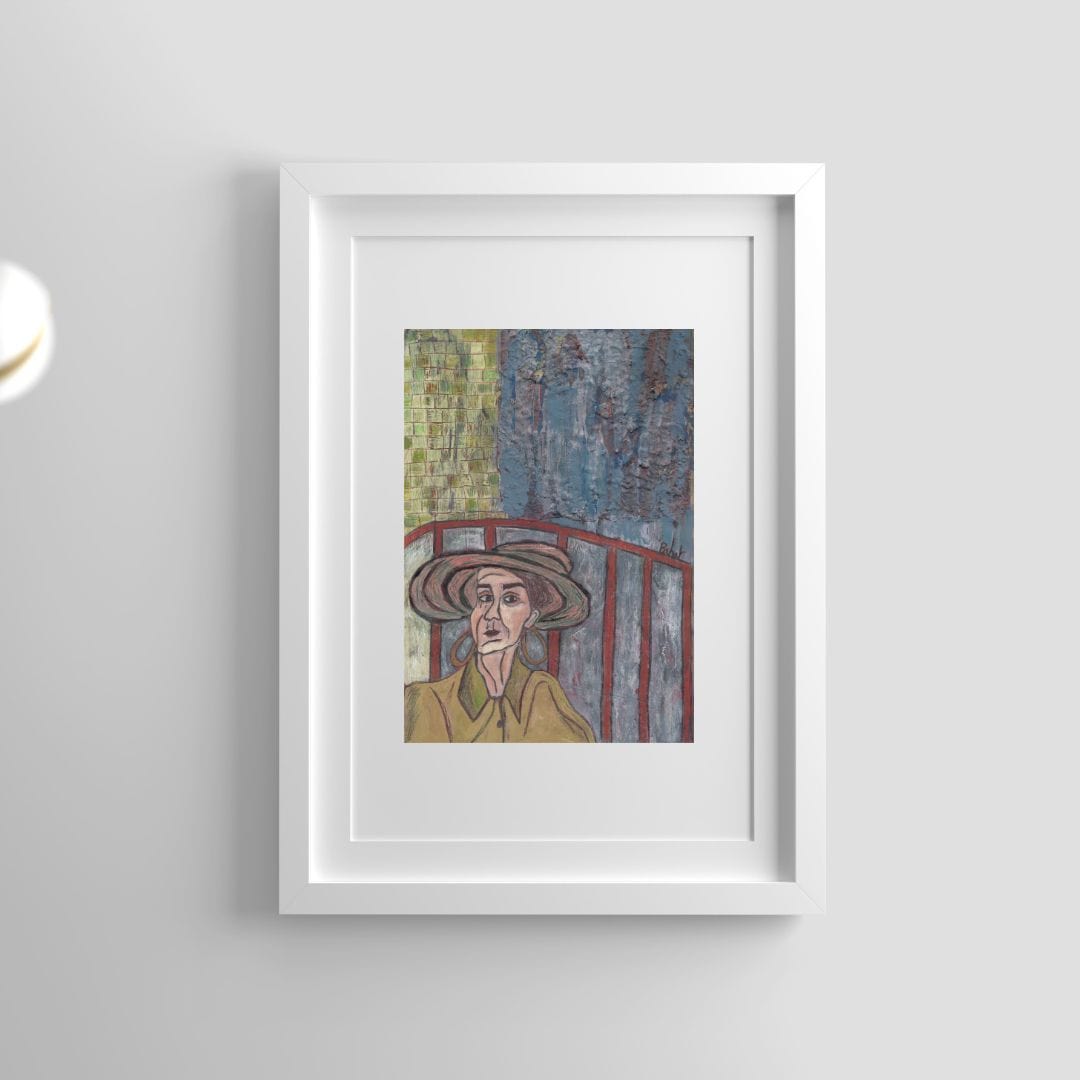 Posters, Prints, & Visual Artwork Girl With Wide-brimmed Hat Portrait: "Aunt Juliet"