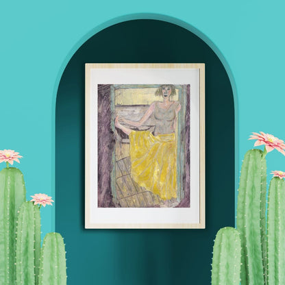 Posters, Prints, & Visual Artwork Girl With Yellow Skirt Art: "Girl With Seven Feet"