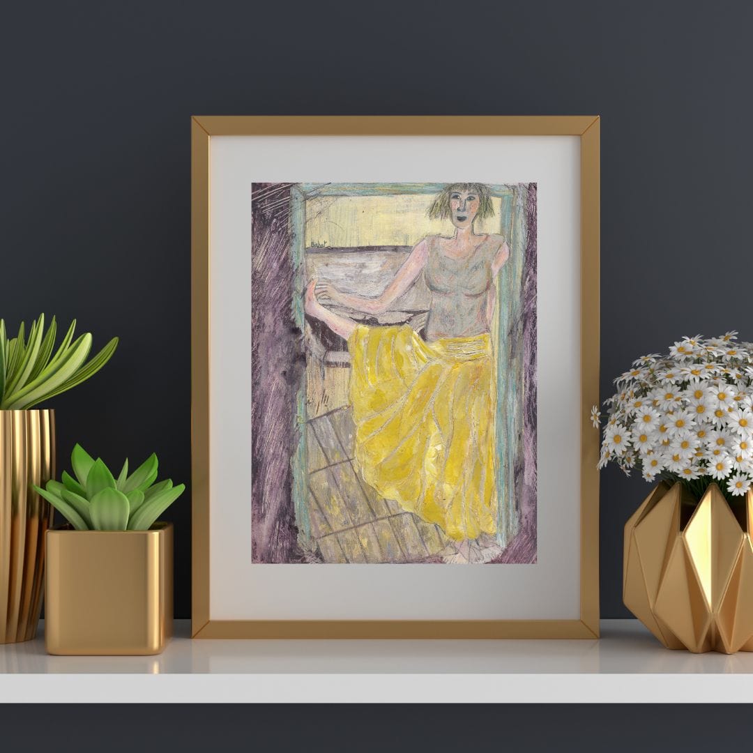 Posters, Prints, & Visual Artwork Girl With Yellow Skirt Art: "Girl With Seven Feet"