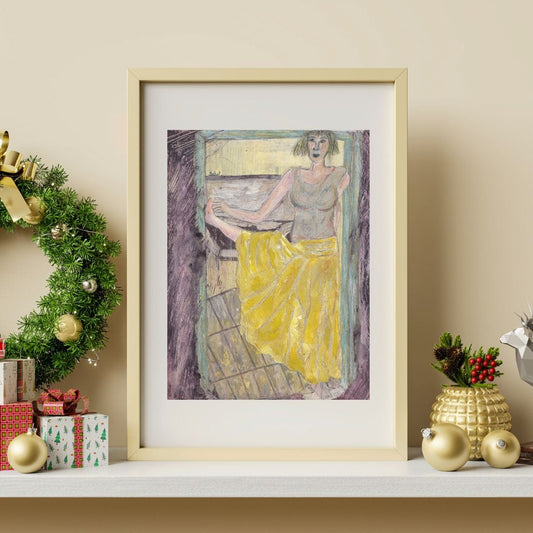 Posters, Prints, & Visual Artwork Girl With Yellow Skirt Art: "Girl With Seven Feet"