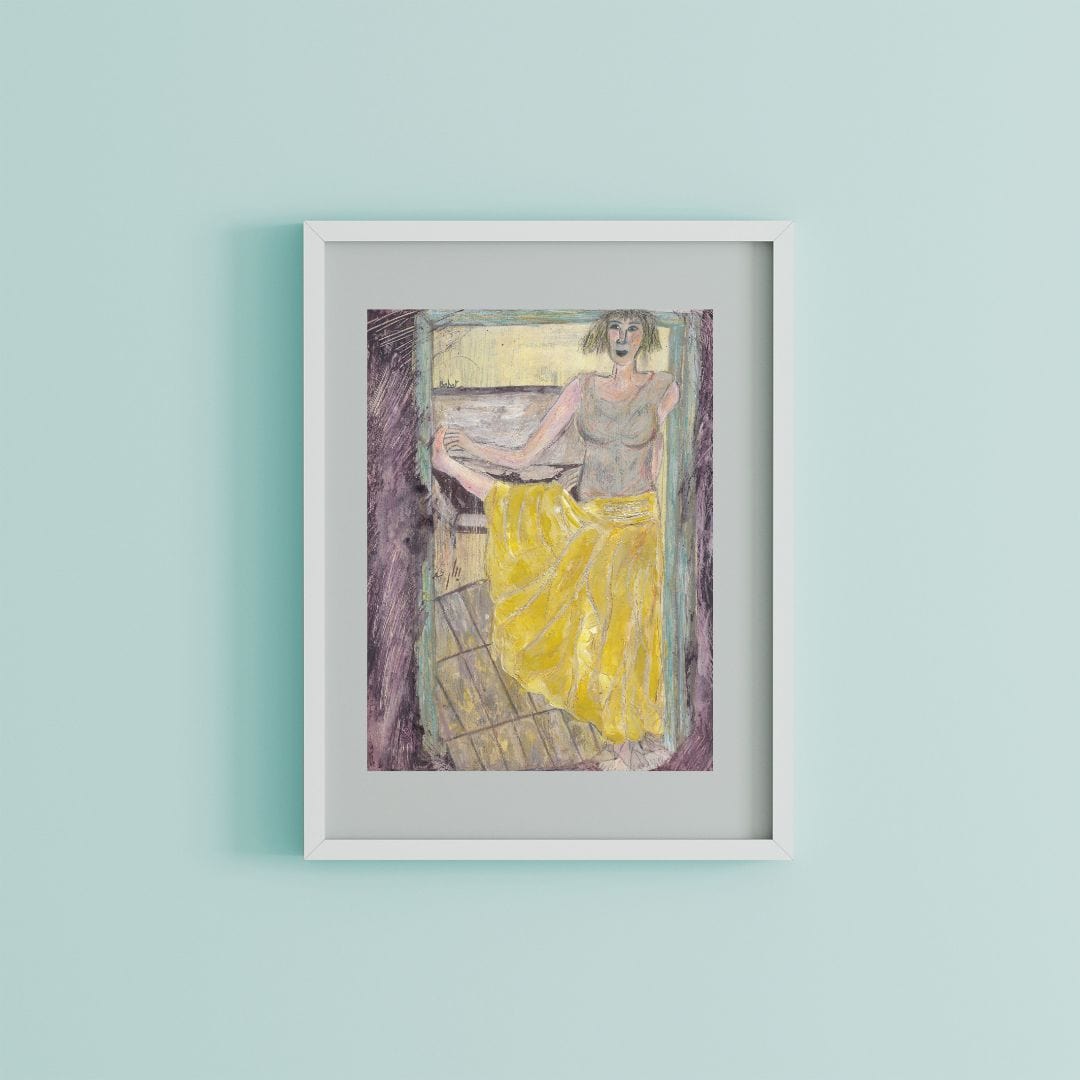 Posters, Prints, & Visual Artwork Girl With Yellow Skirt Art: "Girl With Seven Feet"