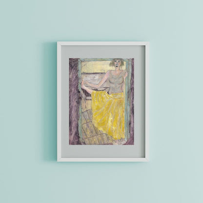 Posters, Prints, & Visual Artwork Girl With Yellow Skirt Art: "Girl With Seven Feet"