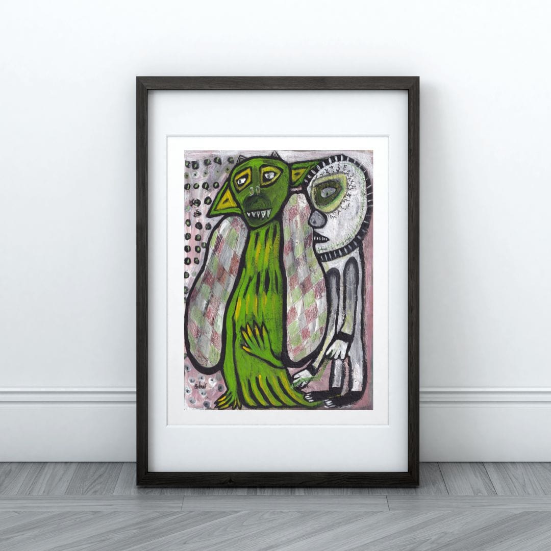 Posters, Prints, & Visual Artwork Goofy Figures Abstract Expressionist: "Domestos"