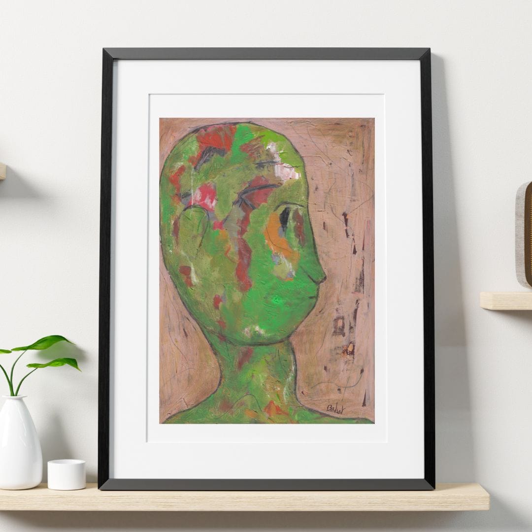 Posters, Prints, & Visual Artwork Green Creature Neo-Expressionism Art: "Color-blind"