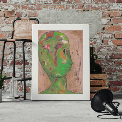 Posters, Prints, & Visual Artwork Green Creature Neo-Expressionism Art: "Color-blind"