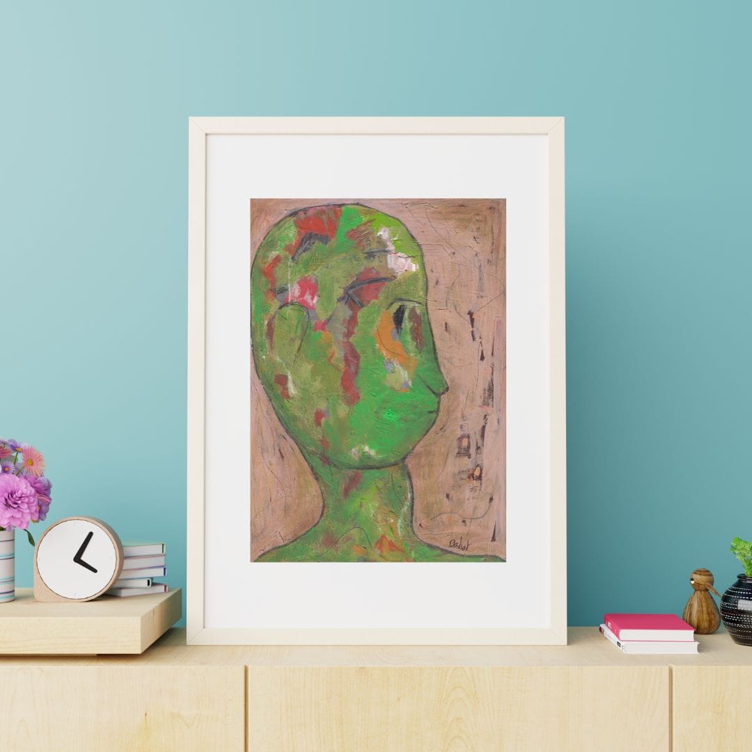 Posters, Prints, & Visual Artwork Green Creature Neo-Expressionism Art: "Color-blind"