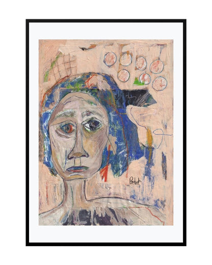 Posters, Prints, & Visual Artwork Innocent Girl Print - Blue Hair