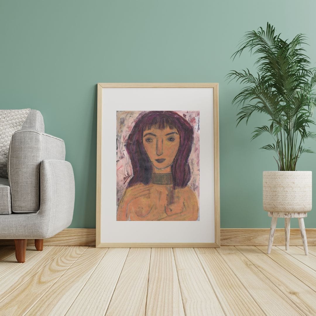 Posters, Prints, & Visual Artwork Introspective Girl Abstract Portrait: "When I Love"