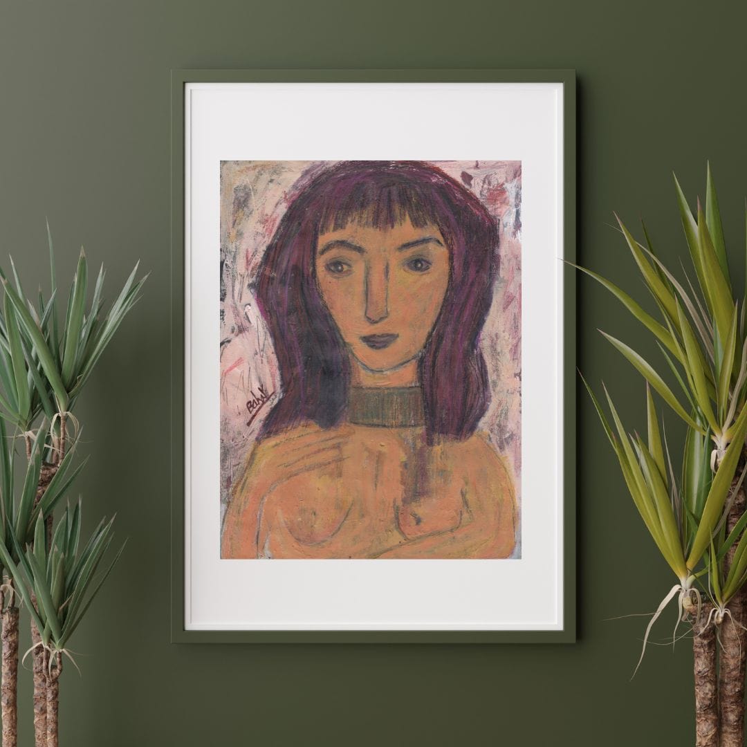 Posters, Prints, & Visual Artwork Introspective Girl Abstract Portrait: "When I Love"