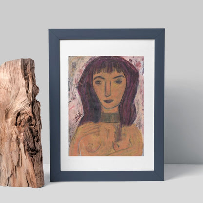 Posters, Prints, & Visual Artwork Introspective Girl Abstract Portrait: "When I Love"