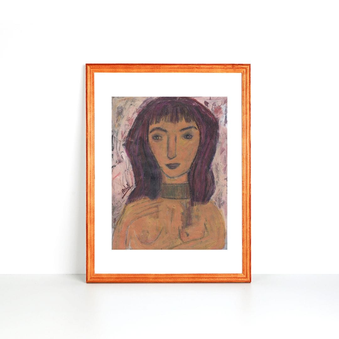 Posters, Prints, & Visual Artwork Introspective Girl Abstract Portrait: "When I Love"