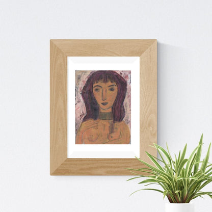 Posters, Prints, & Visual Artwork Introspective Girl Abstract Portrait: "When I Love"