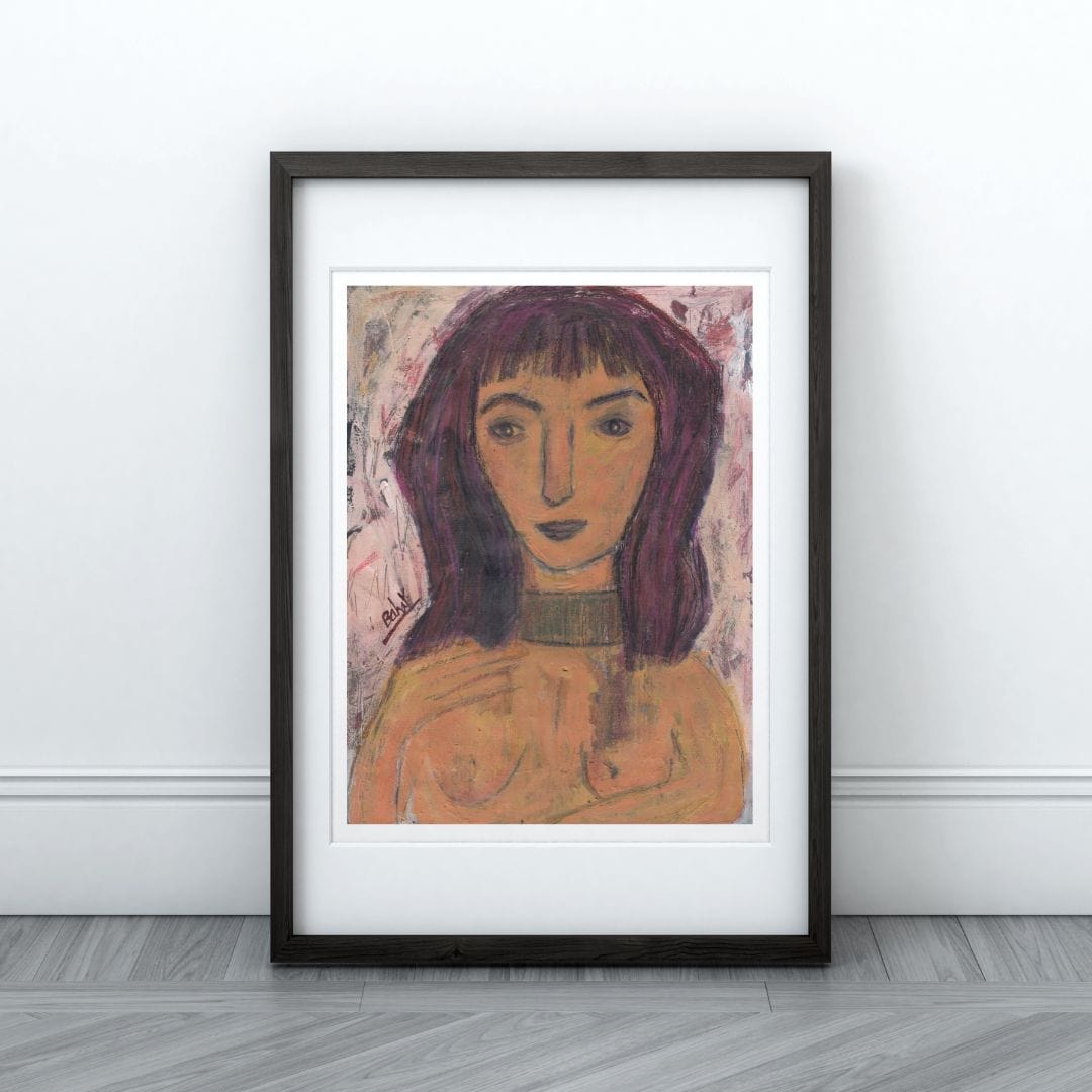 Posters, Prints, & Visual Artwork Introspective Girl Abstract Portrait: "When I Love"