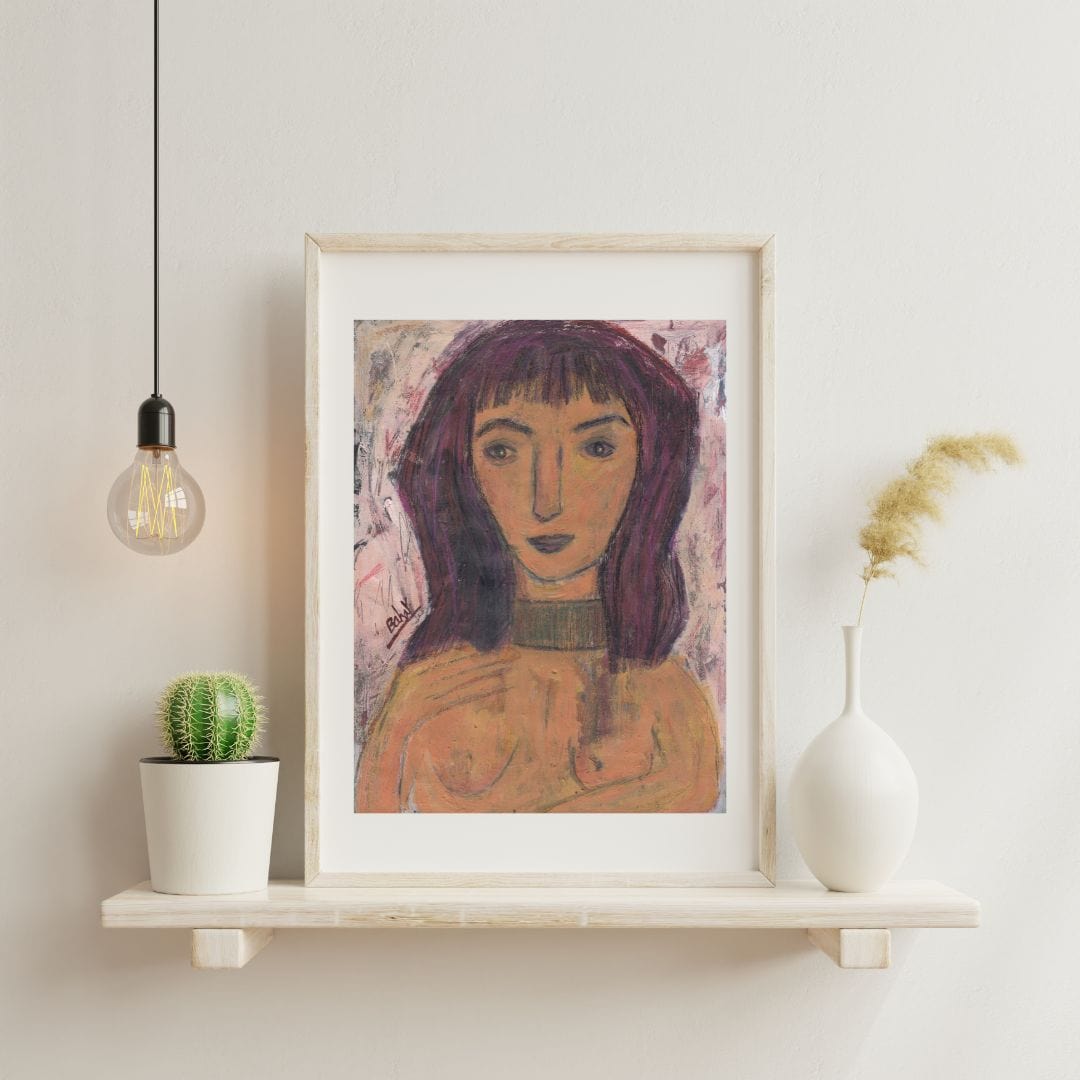 Posters, Prints, & Visual Artwork Introspective Girl Abstract Portrait: "When I Love"