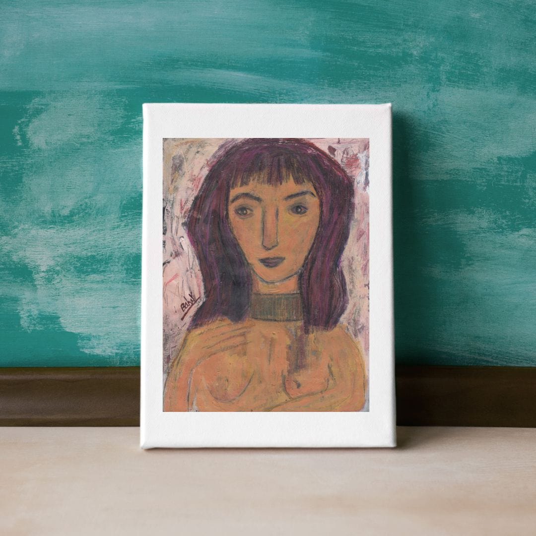 Posters, Prints, & Visual Artwork Introspective Girl Abstract Portrait: "When I Love"