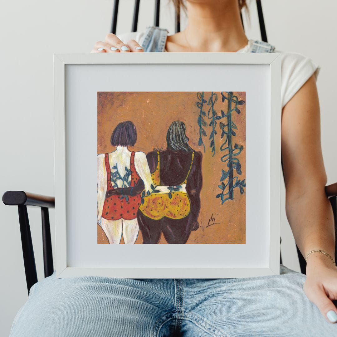 Posters, Prints, & Visual Artwork Lesbian Wedding Expressionism Art: "The Wedding"