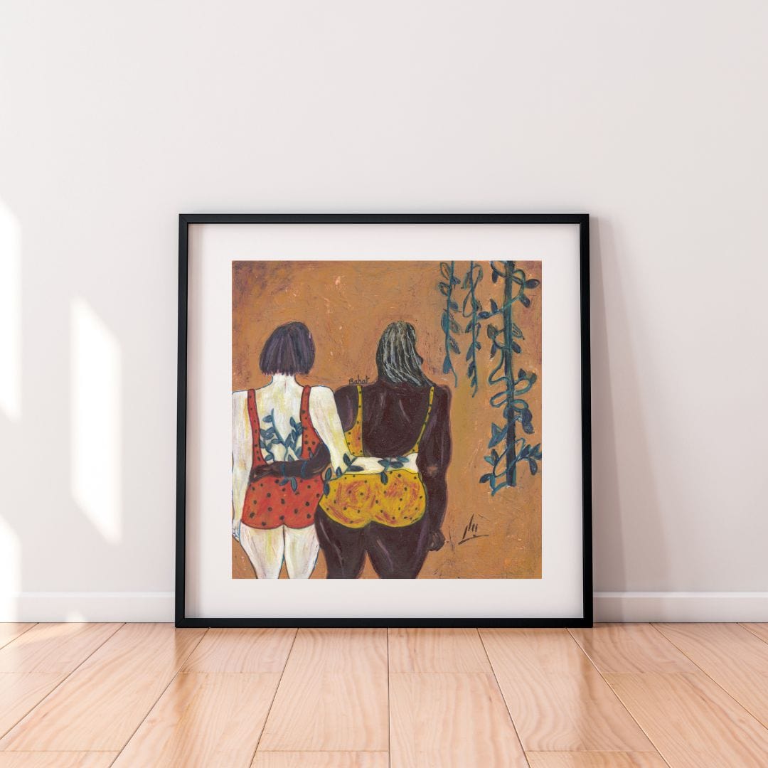 Posters, Prints, & Visual Artwork Lesbian Wedding Expressionism Art: "The Wedding"