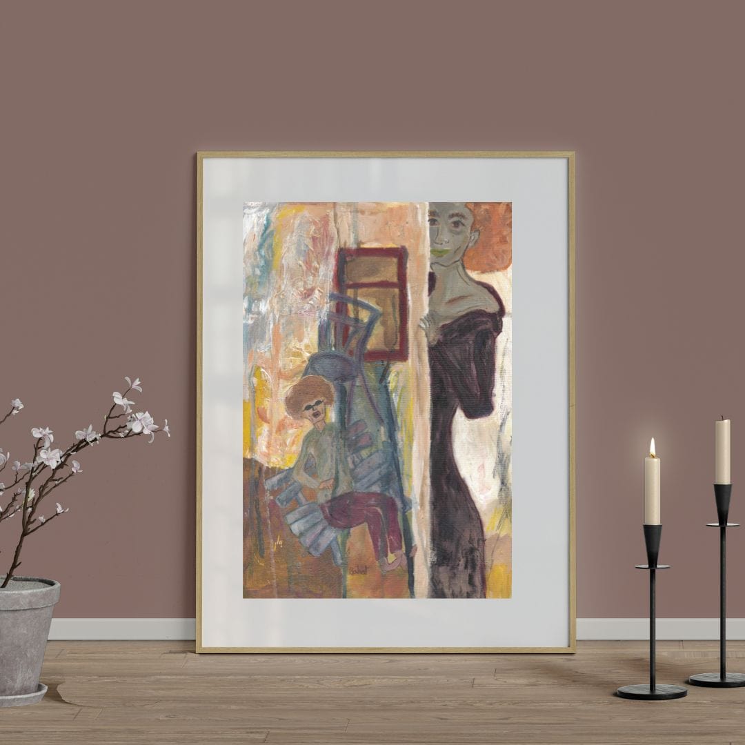 Posters, Prints, & Visual Artwork Lovers Abstract Expressionism Art: "Romantic Date"