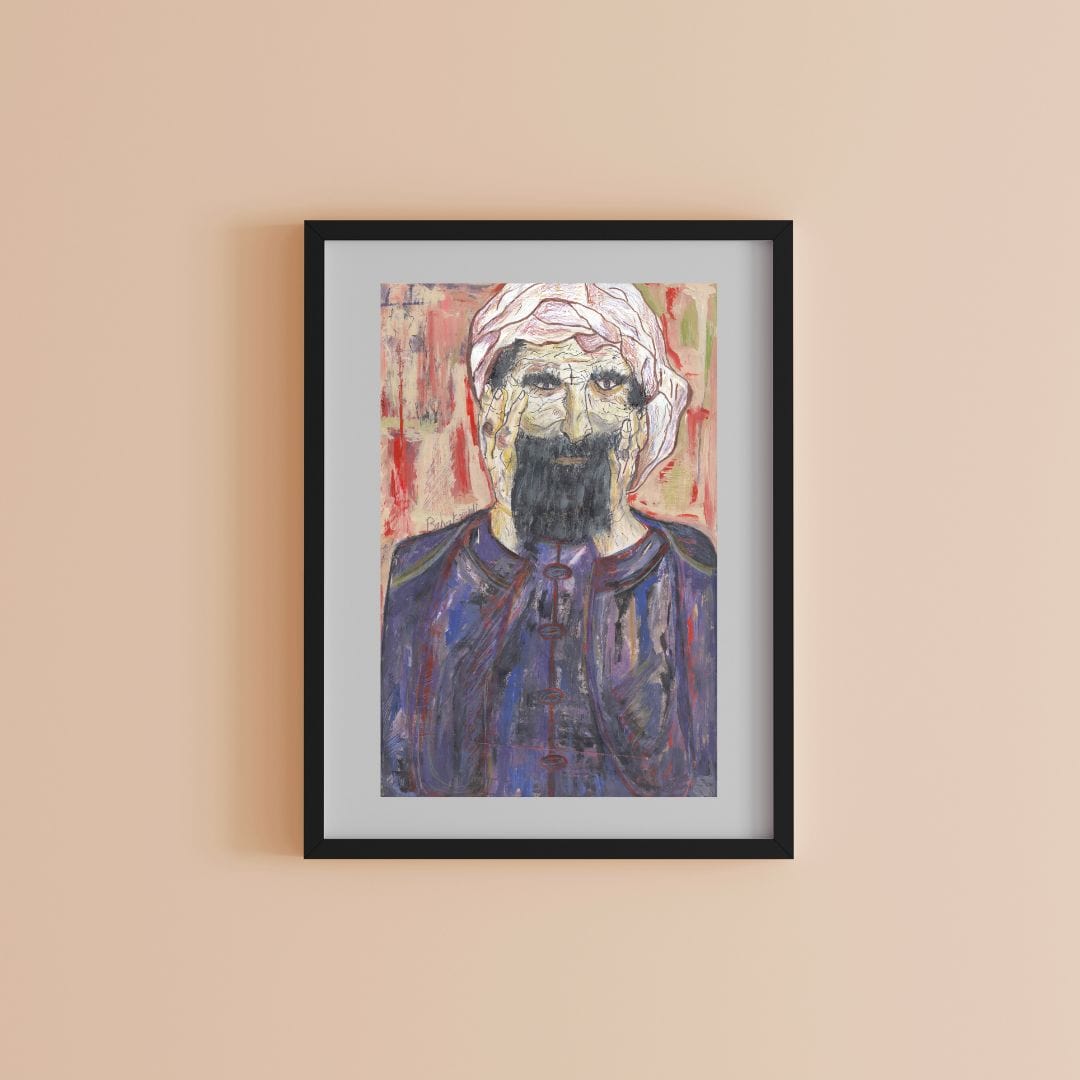 Posters, Prints, & Visual Artwork Man With Beard Expressionist Art: "The Wise Man"