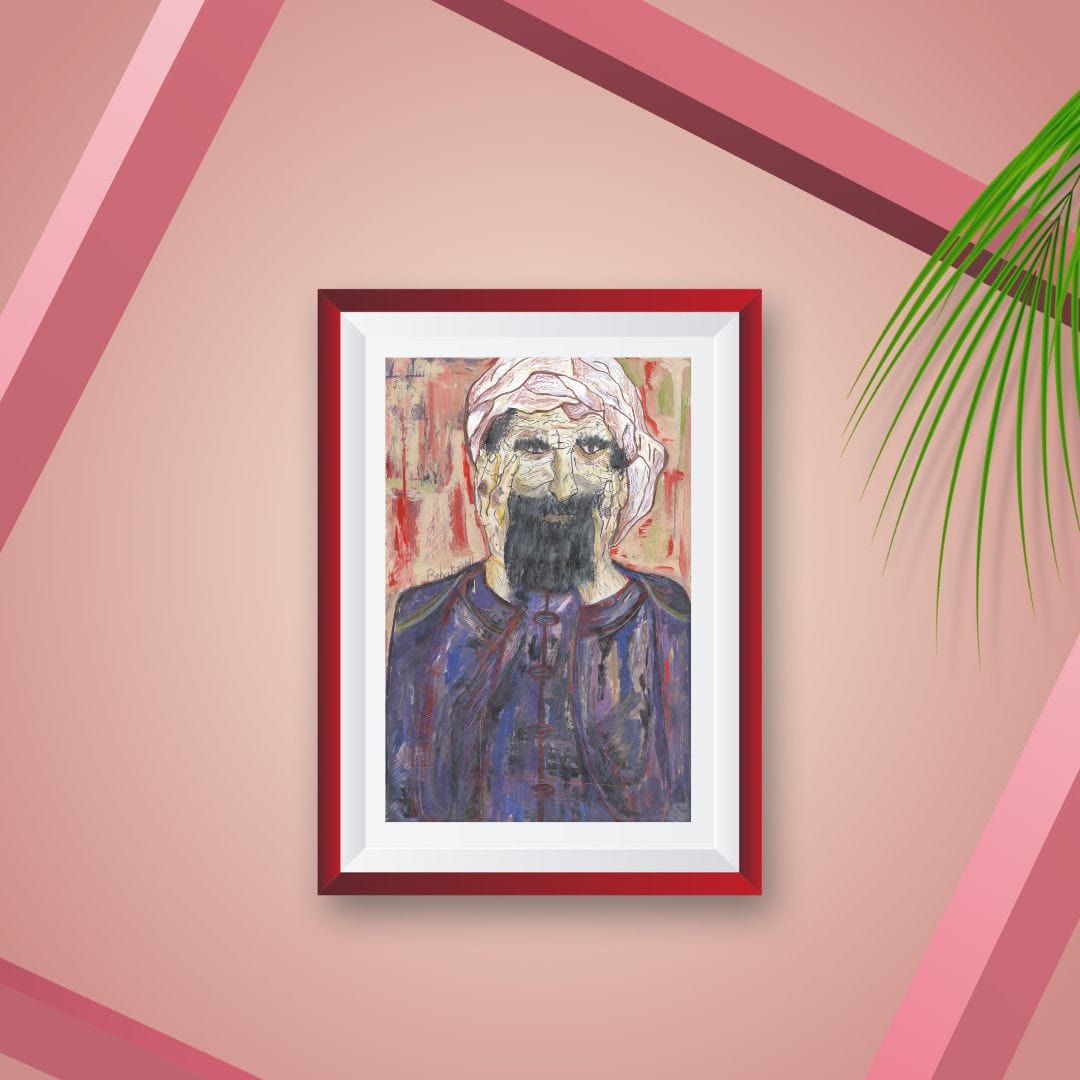 Posters, Prints, & Visual Artwork Man With Beard Expressionist Art: "The Wise Man"