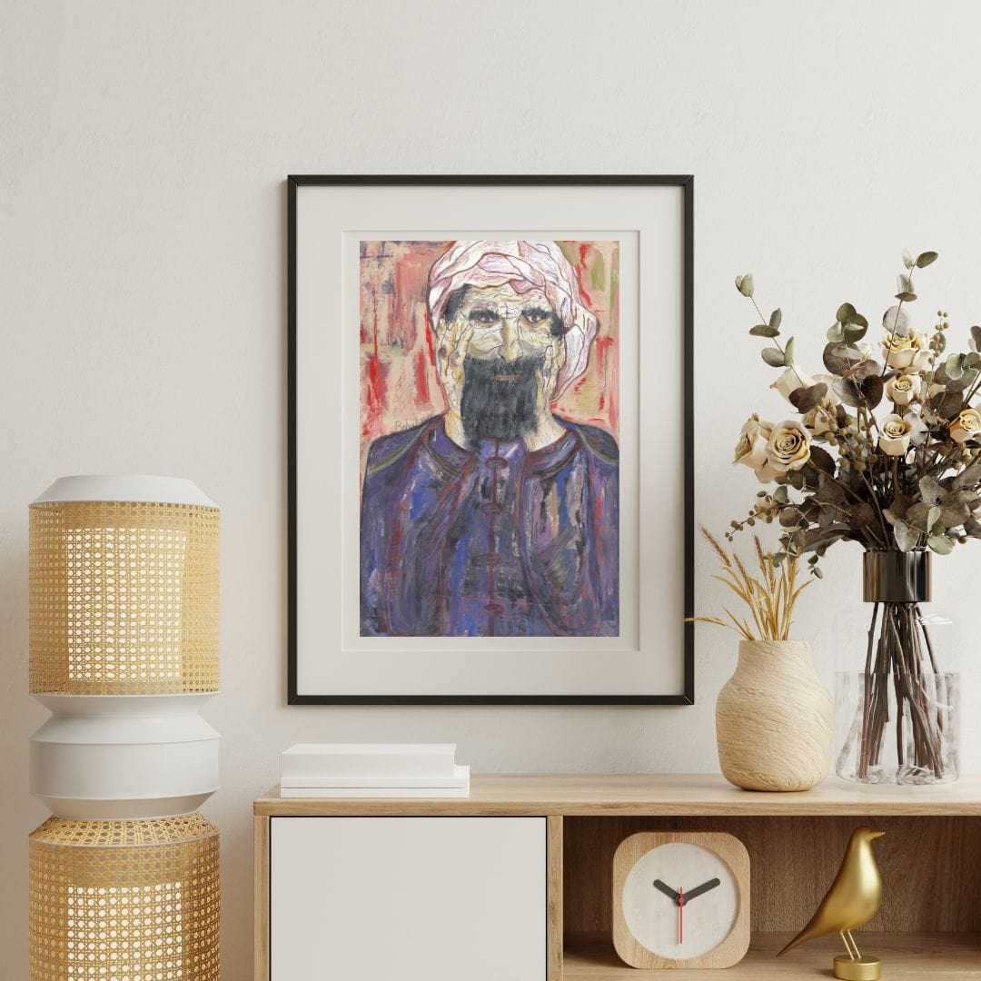 Posters, Prints, & Visual Artwork Man With Beard Expressionist Art: "The Wise Man"