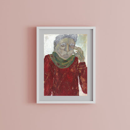 Posters, Prints, & Visual Artwork Man with Scarf Figurative Portrait: "Grandpa"