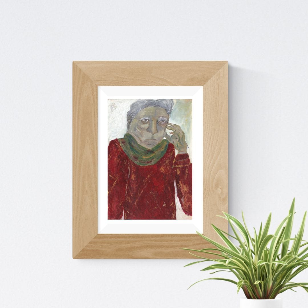 Posters, Prints, & Visual Artwork Man with Scarf Figurative Portrait: "Grandpa"