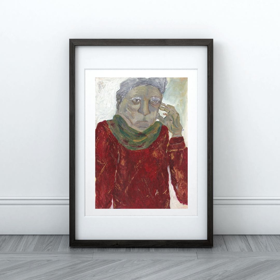 Posters, Prints, & Visual Artwork Man with Scarf Figurative Portrait: "Grandpa"