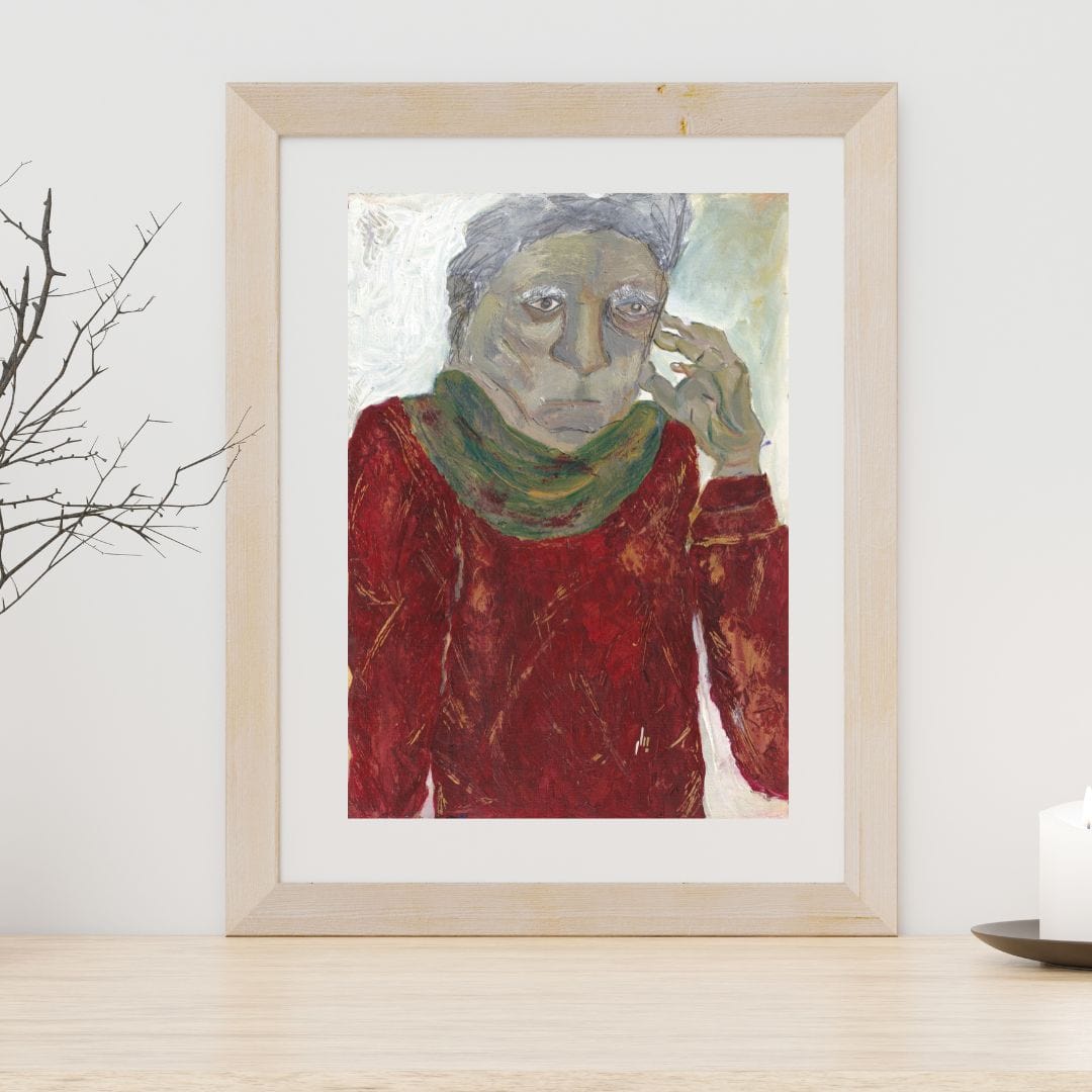 Posters, Prints, & Visual Artwork Man with Scarf Figurative Portrait: "Grandpa"