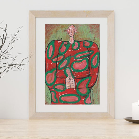 Posters, Prints, & Visual Artwork Minimalist Figurative Portrait: "Mindful Echoes"