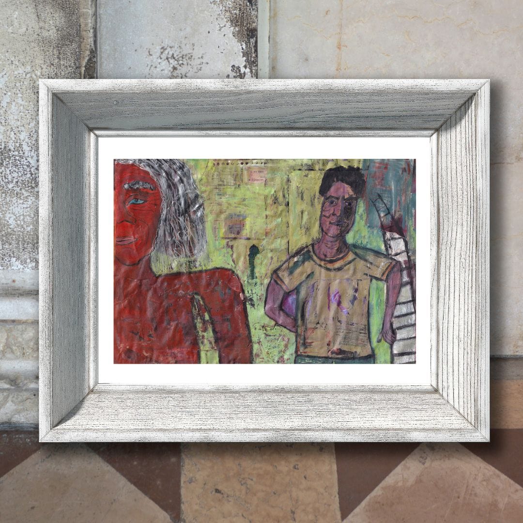 Posters, Prints, & Visual Artwork Modern Figurative Expressionist Art Print: "Ladder"