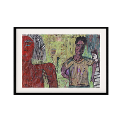 Posters, Prints, & Visual Artwork Modern Figurative Expressionist Art Print: "Ladder"