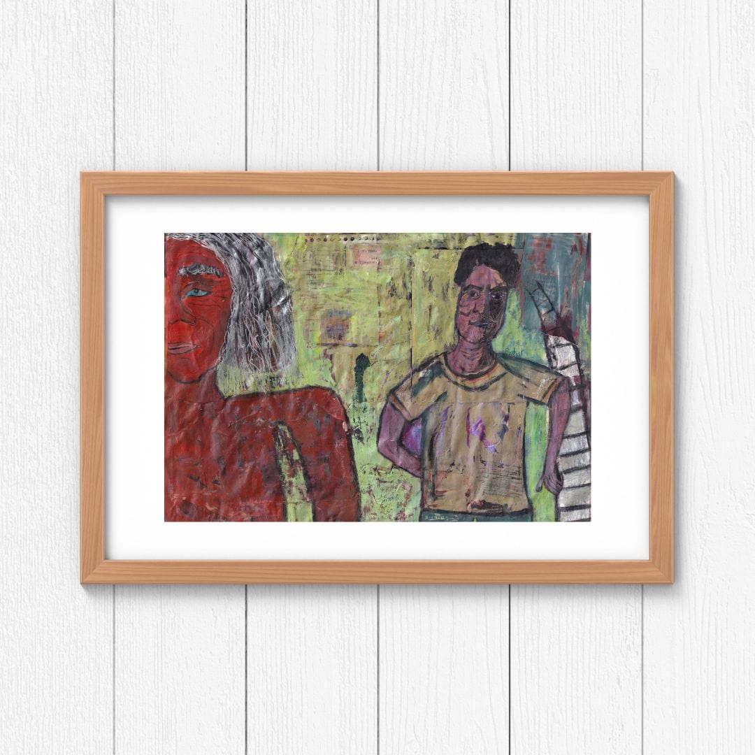 Posters, Prints, & Visual Artwork Modern Figurative Expressionist Art Print: "Ladder"