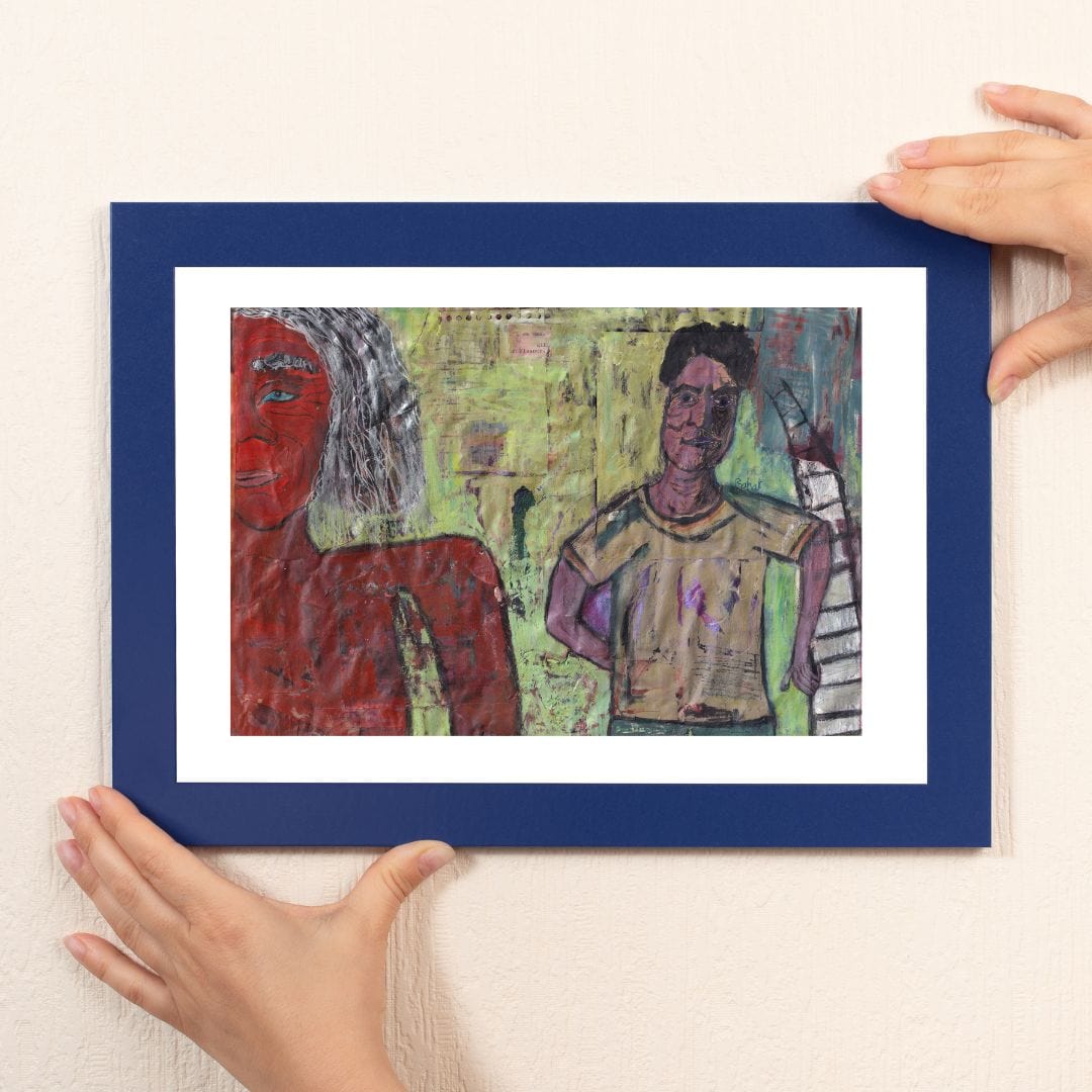 Posters, Prints, & Visual Artwork Modern Figurative Expressionist Art Print: "Ladder"