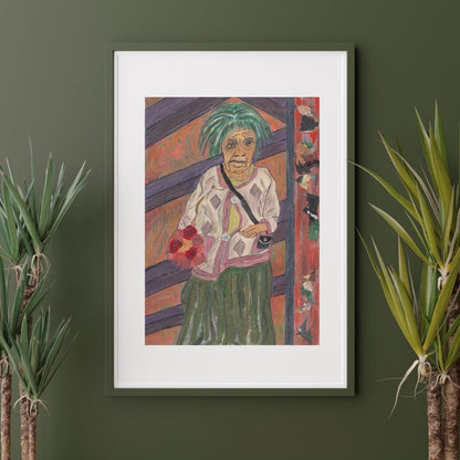 Posters, Prints, & Visual Artwork Old Lady Figurative Expressionist Art: "Kind Crone"