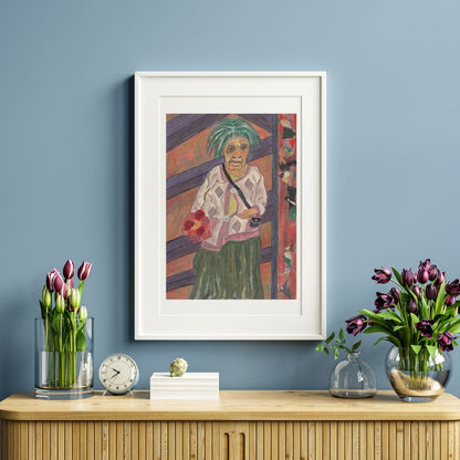 Posters, Prints, & Visual Artwork Old Lady Figurative Expressionist Art: "Kind Crone"