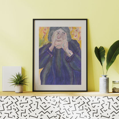 Posters, Prints, & Visual Artwork Old Woman Figurative Expressionism Art: "Grandma"