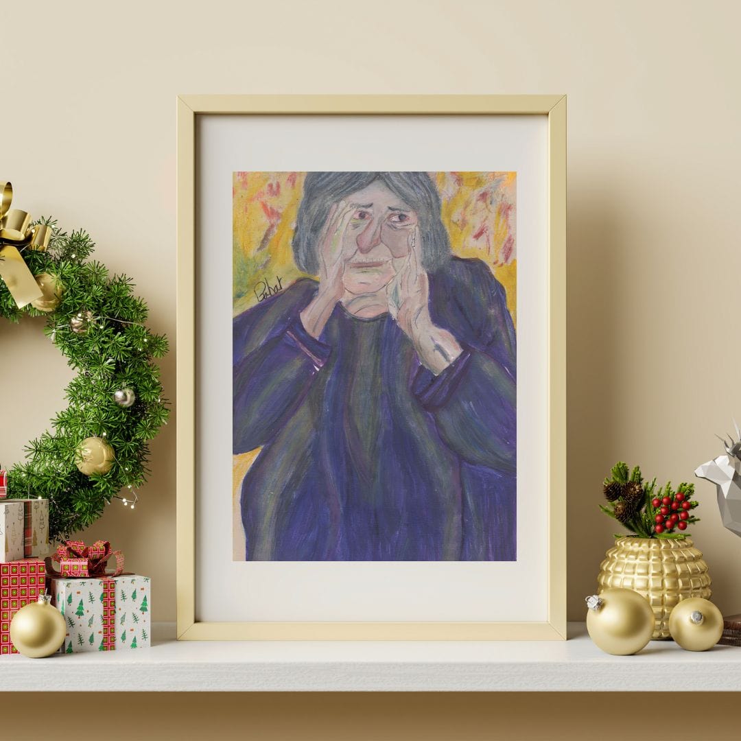 Posters, Prints, & Visual Artwork Old Woman Figurative Expressionism Art: "Grandma"