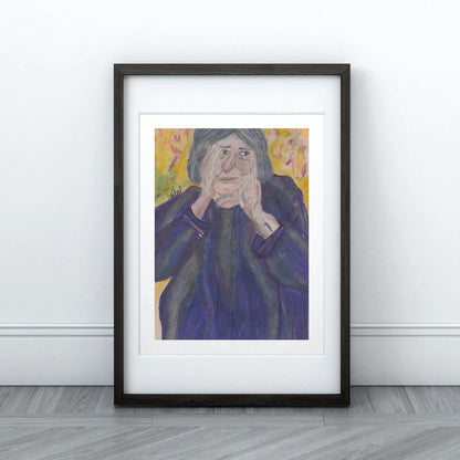 Posters, Prints, & Visual Artwork Old Woman Figurative Expressionism Art: "Grandma"