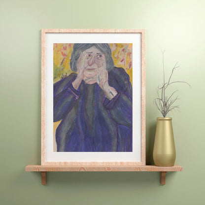 Posters, Prints, & Visual Artwork Old Woman Figurative Expressionism Art: "Grandma"