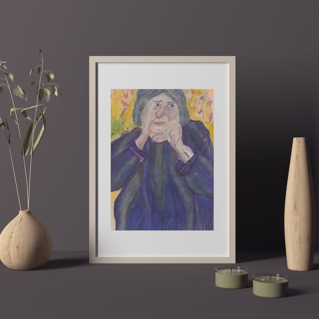 Posters, Prints, & Visual Artwork Old Woman Figurative Expressionism Art: "Grandma"