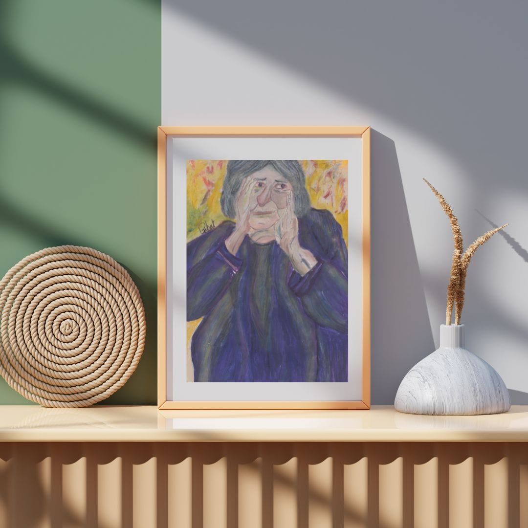 Posters, Prints, & Visual Artwork Old Woman Figurative Expressionism Art: "Grandma"