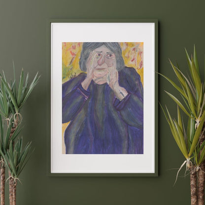 Posters, Prints, & Visual Artwork Old Woman Figurative Expressionism Art: "Grandma"